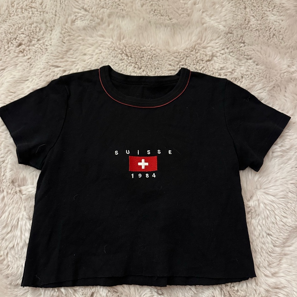 Black Suisse 1984 crop top